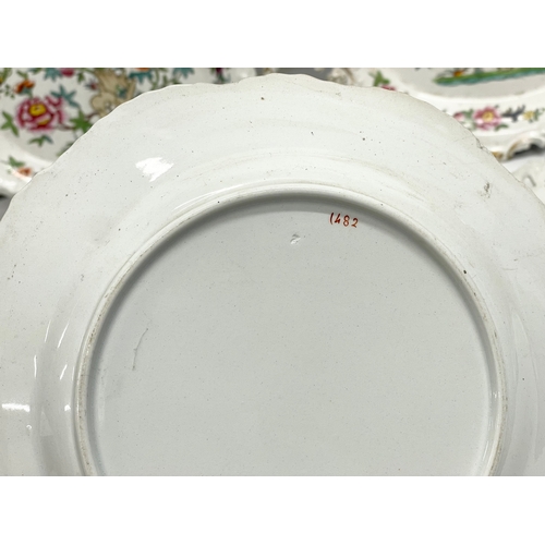 350 - A collection of 19th century pottery dinnerware.