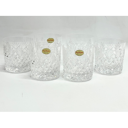 358 - A set of 6 Royal Brierley crystal whisky glasses. 8.5x8.5cm