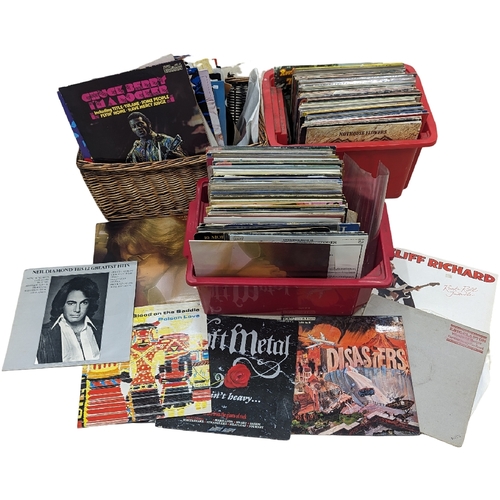 306 - A large collection of vintage vinyl records, LPs, including Neil Diamond, etc.