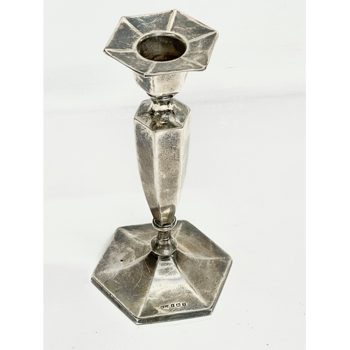 570 - A sterling silver candlestick. Birmingham. 17cm.