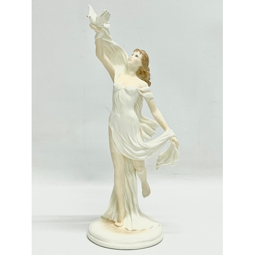 407 - A limited edition Royal Worcester Spirit of Peace porcelain figurine. Maureen Halson. 30cm