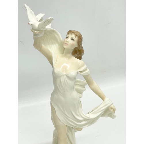 407 - A limited edition Royal Worcester Spirit of Peace porcelain figurine. Maureen Halson. 30cm