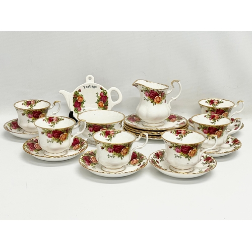 414 - A 20 piece Royal Albert Old Country Roses tea set.