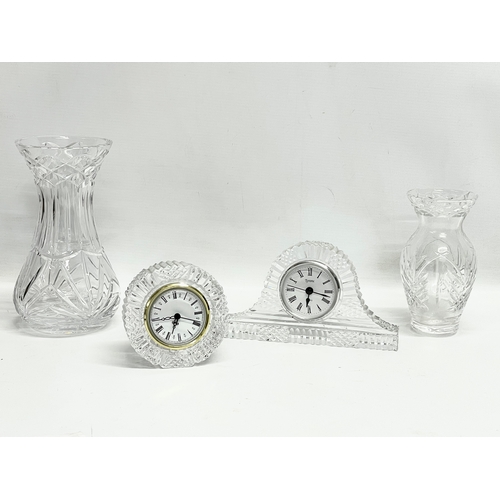 655 - 4 pieces of Tyrone Crystal. Largest vase measures 20.5cm