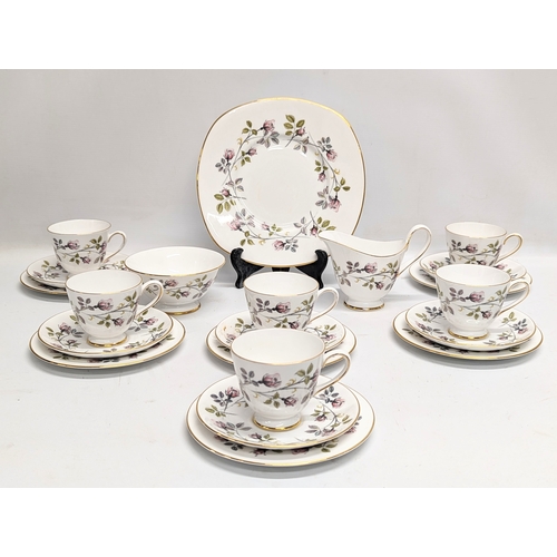 470 - A 21 piece Tuscan 'Dawn Rose' tea set.