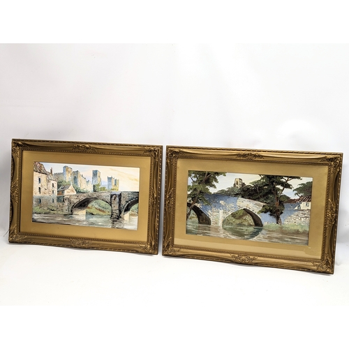 150 - A pair of late 19th / early 20th century oil paintings in ornate gilt framed. 64x43.5cm with frame, ... 