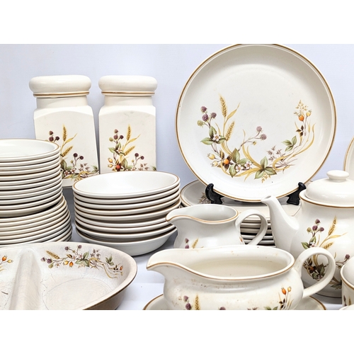 668 - A quantity of vintage Harvest dinnerware with tea and coffee set.