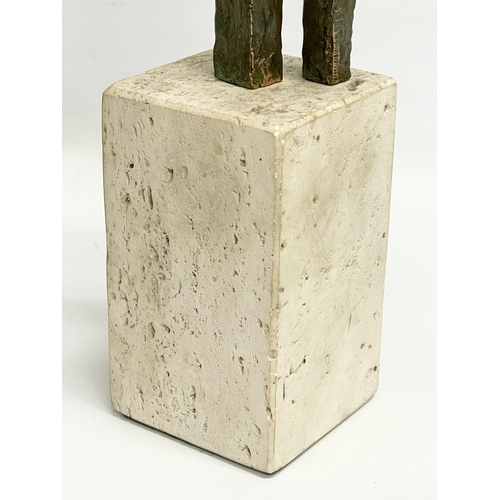 195 - A Josep Bofill style sculpture on stone base. 50cm