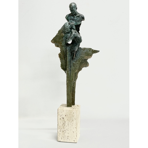 195 - A Josep Bofill style sculpture on stone base. 50cm