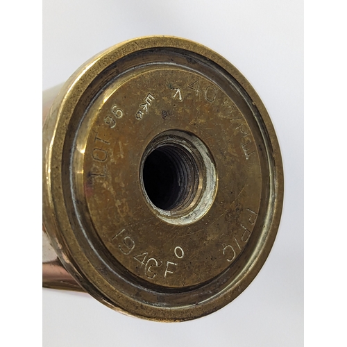 384 - A World War I brass Trench Art shell marked 1917, with World War II brass shell, marked 1942. Talles... 