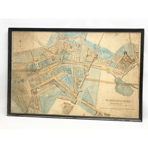 316 - A large early to mid 20th century Ground Plan of Belfast. Surveyed by Thos Phillips. 113x74cm