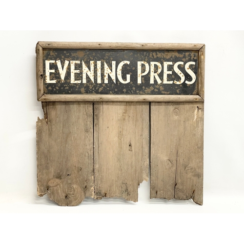 319 - A vintage Evening Press advertising sign. Dublin. 52x51cm.