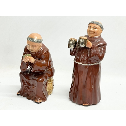 433 - A set of 4 vintage pottery gambling monks by Bretby. 21cm