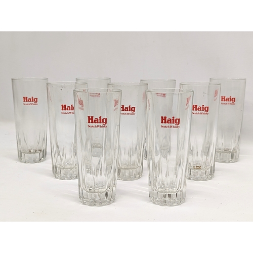 676 - A set of 9 Haig Scotch Whisky drinking glasses. 15.5cm