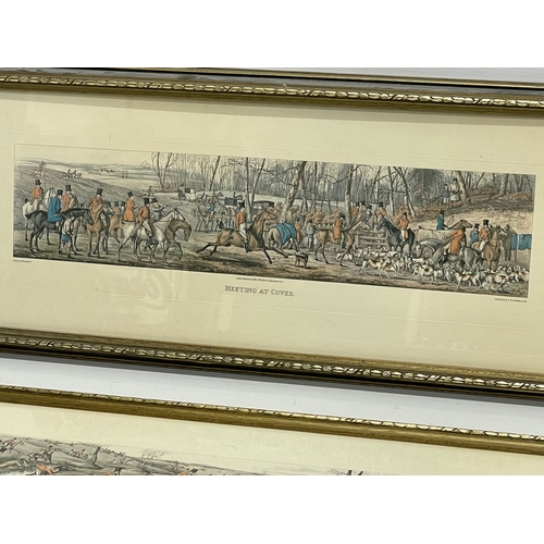 679 - 2 large vintage Hunting prints. 69x29cm