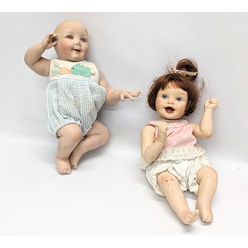 644 - 2 pottery dolls. 1 by Yolanda Bello.