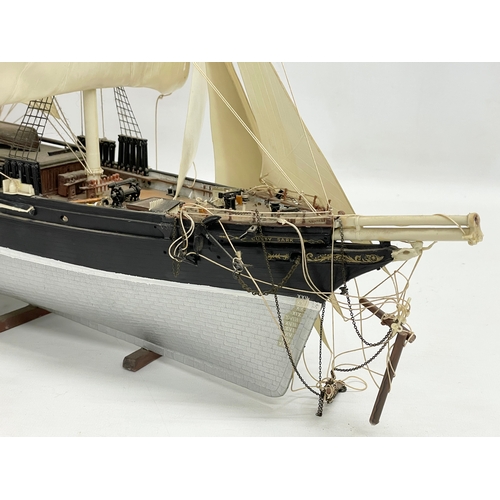 254 - A large vintage plastic model ship. 74x57cm