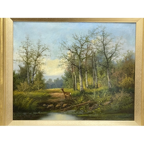 502 - A signed oil painting. 68x54cm. Frame 86x73cm