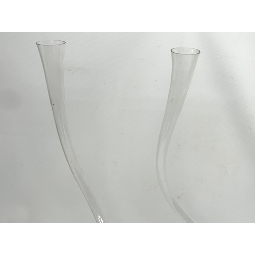 453 - A pair of large Art Glass vases. 89cm