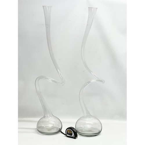 453 - A pair of large Art Glass vases. 89cm