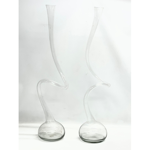 453 - A pair of large Art Glass vases. 89cm