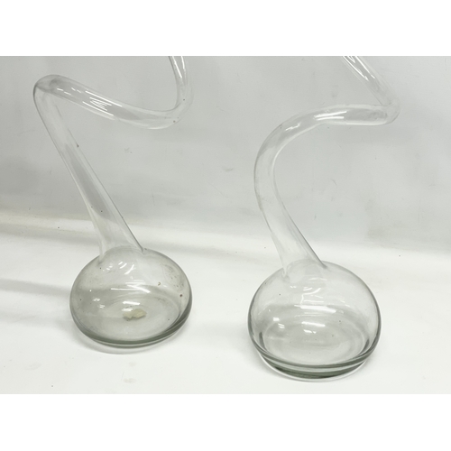 453 - A pair of large Art Glass vases. 89cm