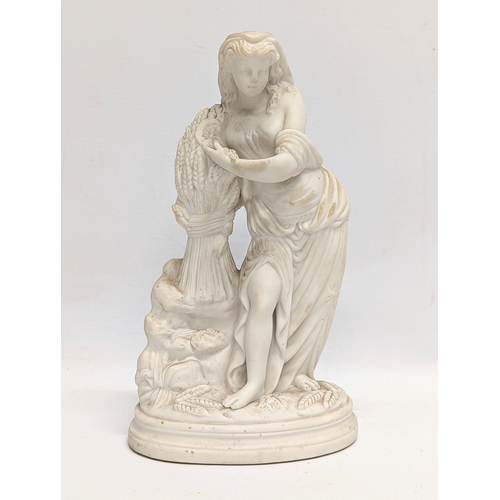 613 - A vintage Parian Ware Figure of Greek Goddess Demeter. 24cm