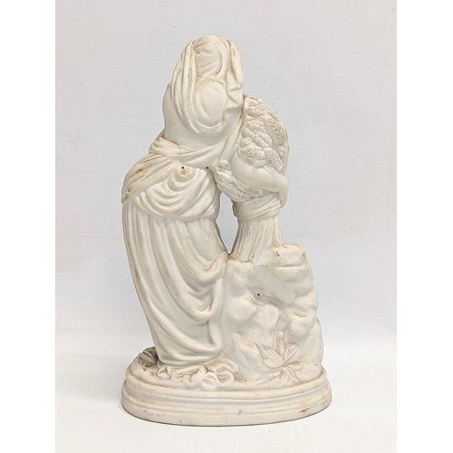 613 - A vintage Parian Ware Figure of Greek Goddess Demeter. 24cm