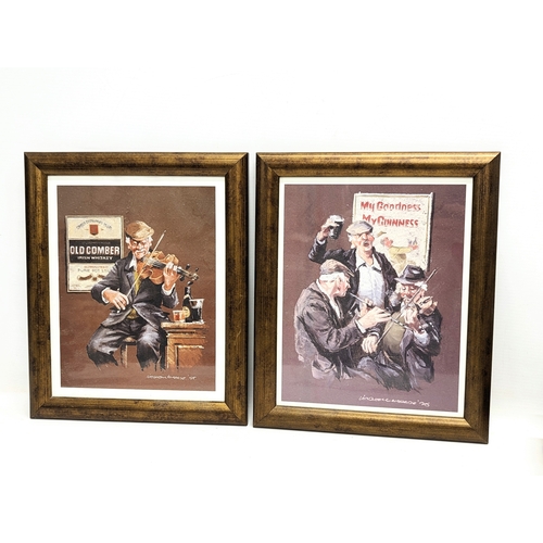 698 - 2 framed Guinness and Old Comber Irish Whiskey prints. 25x30cm