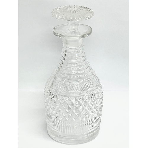 604 - A pair of large good quality early 20th century Georgian style crystal decanters. 25cm