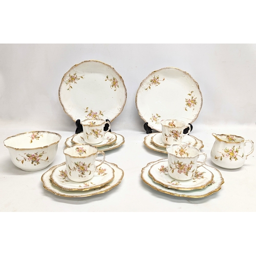 606 - A 16 piece Victorian tea set