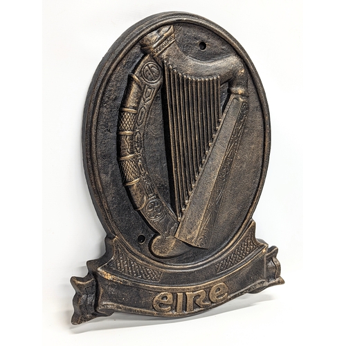 717 - A large cast iron Eire sign. 42x52cm