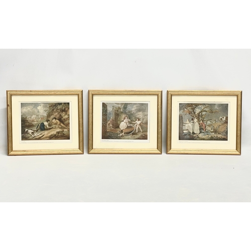 712 - 3 vintage gilt framed prints. From the original painting by James Ward. 33cm.