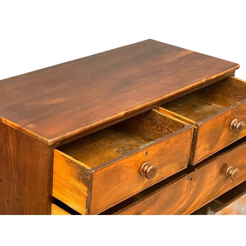 1005 - A Victorian mahogany chest if drawers on bracket feet. 108x49x104.5cm