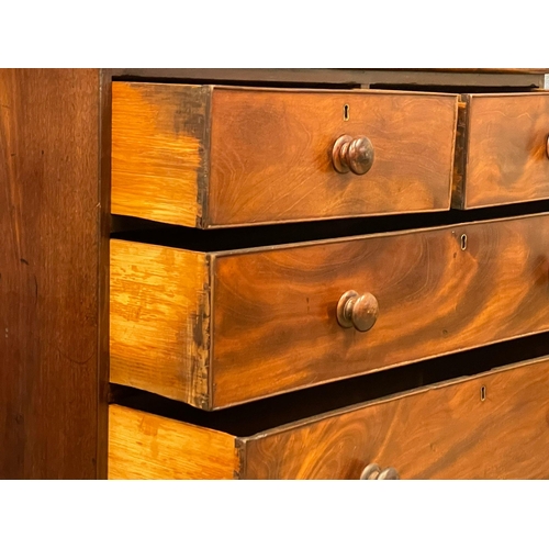 1005 - A Victorian mahogany chest if drawers on bracket feet. 108x49x104.5cm