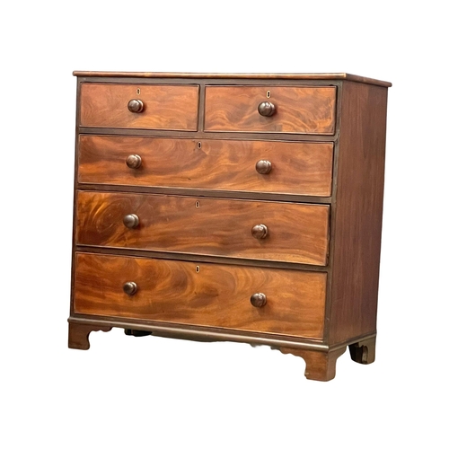 1005 - A Victorian mahogany chest if drawers on bracket feet. 108x49x104.5cm