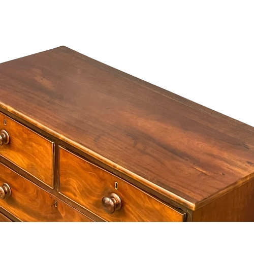 1005 - A Victorian mahogany chest if drawers on bracket feet. 108x49x104.5cm