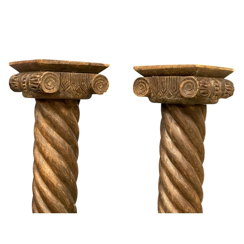 48 - A pair of 19th century pillars. 23x24x90.5cm