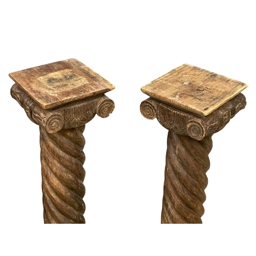 48 - A pair of 19th century pillars. 23x24x90.5cm