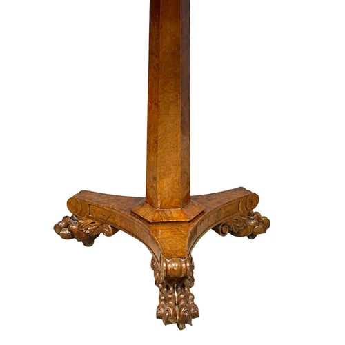 807 - A good quality William IV Burr Walnut pedestal occasional table. Circa 1830. 66x75cm