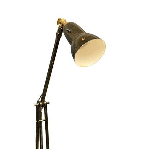 813 - A large Herbert Terry & Sons early 20th century anglepoise machinists floor lamp. 166cm