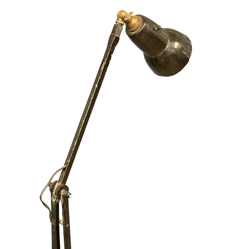 813 - A large Herbert Terry & Sons early 20th century anglepoise machinists floor lamp. 166cm