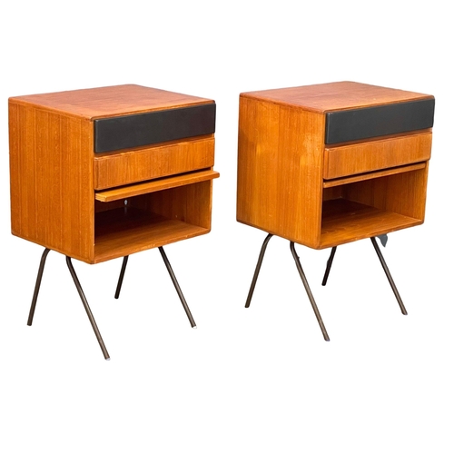 836 - A pair of large Danish Mid Century teak side cabinets. 60x48x90cm