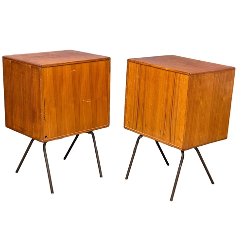 836 - A pair of large Danish Mid Century teak side cabinets. 60x48x90cm