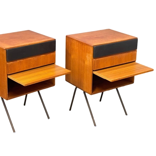 836 - A pair of large Danish Mid Century teak side cabinets. 60x48x90cm