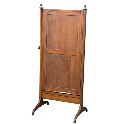 842 - A large George IV mahogany cheval dressing mirror. Circa 1820. 81x56x173cm