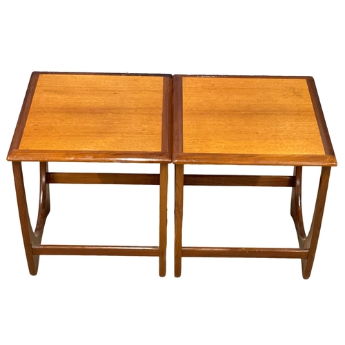 844 - A pair of G-Plan Fresco Mid Century Astro end tables. 43x46x48cm