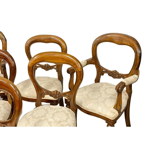 852 - A set of 6 Victorian style mahogany balloon back dining chairs, including 2 carvers.