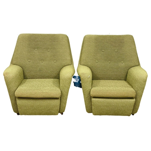 857 - A pair of neat size 1960’s Mid Century armchairs. 85x87x84cm