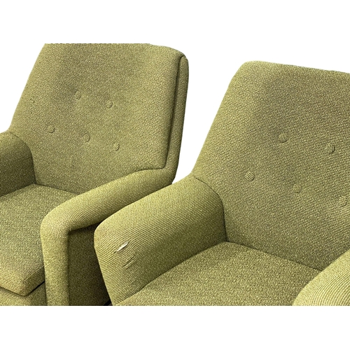 857 - A pair of neat size 1960’s Mid Century armchairs. 85x87x84cm